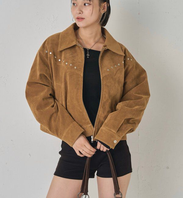  「BOA COLLAR STUDDED SUEDE BLOUSON」|ブルゾン・スタジャン|