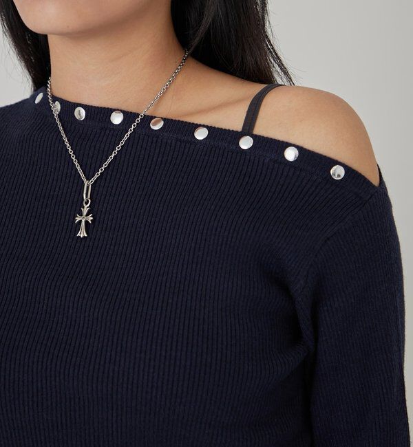  「スタッズワンオフショルニット」|ニット・セーター|