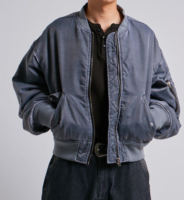  「Sourcreamピグメント加工MA1」|ブルゾン・スタジャン|