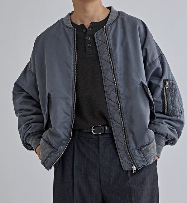  「Sourcreamピグメント加工MA1」|ブルゾン・スタジャン|