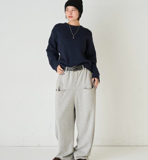  「KOOKYN ワッフル編みクルーニット」|ニット・セーター|