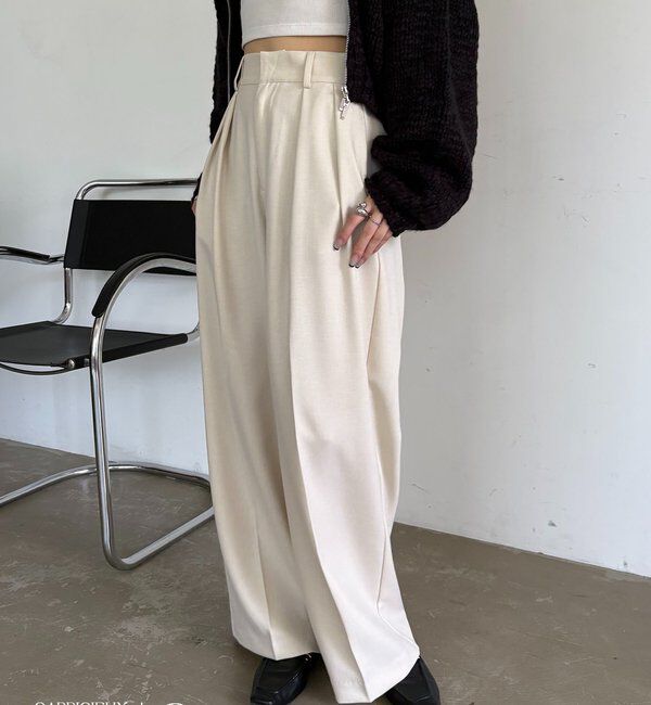  「【累計2万本突破！】【低身長・高身長サイズあり】2タックワイドパンツ」|チノ|