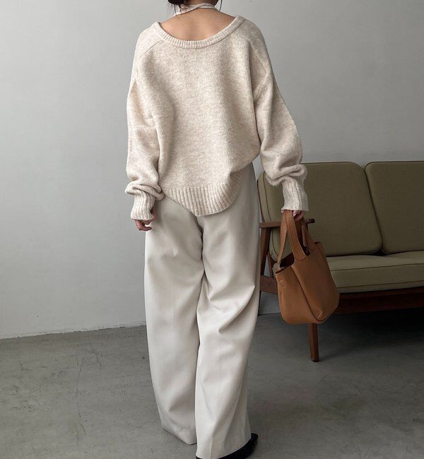  「【前後2WAY】もちふわ2WAYスキッパーニット」|ニット・セーター|