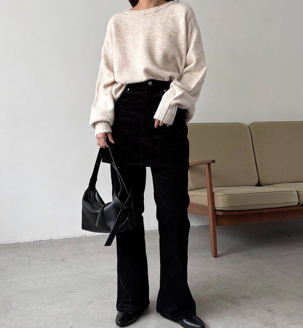  「【前後2WAY】もちふわ2WAYスキッパーニット」|ニット・セーター|