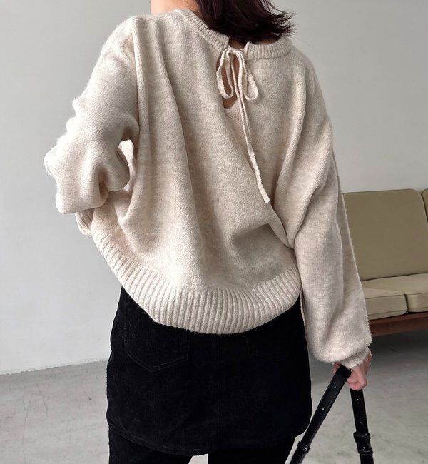  「【前後2WAY】もちふわ2WAYスキッパーニット」|ニット・セーター|