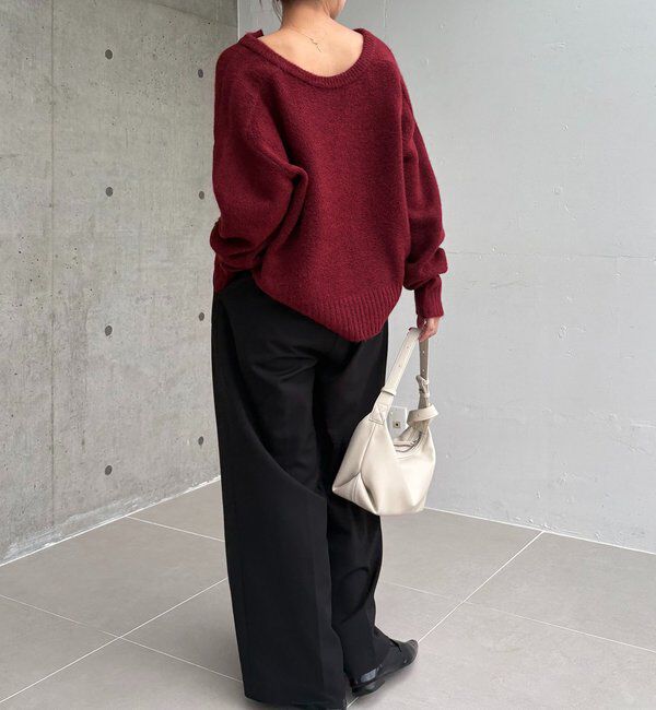  「【前後2WAY】もちふわ2WAYスキッパーニット」|ニット・セーター|