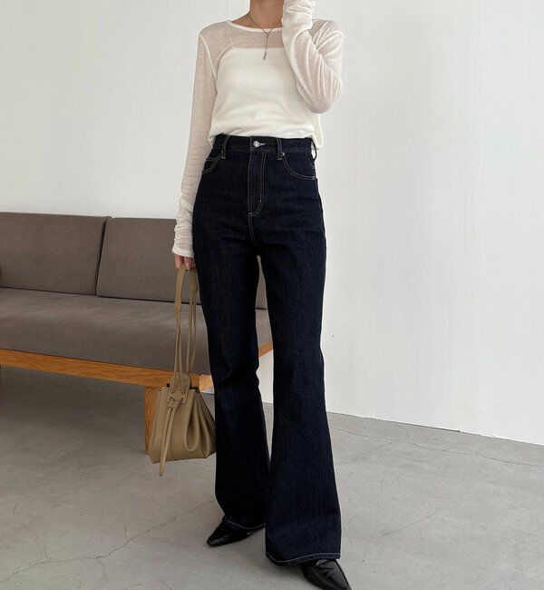 「【低身長サイズあり】フレアデニム」|デニム|