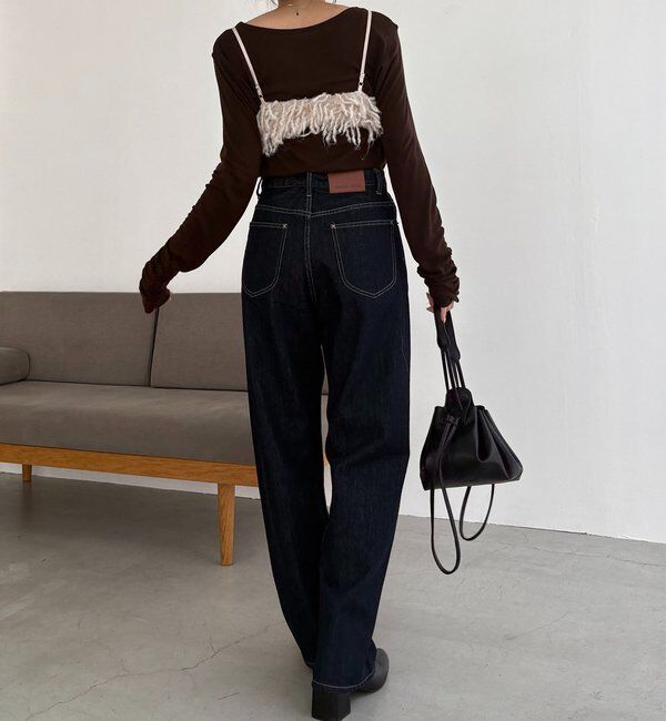  「【前後2WAY】テンセルウール袖ギャザーロンT」|Tシャツ・カットソー|