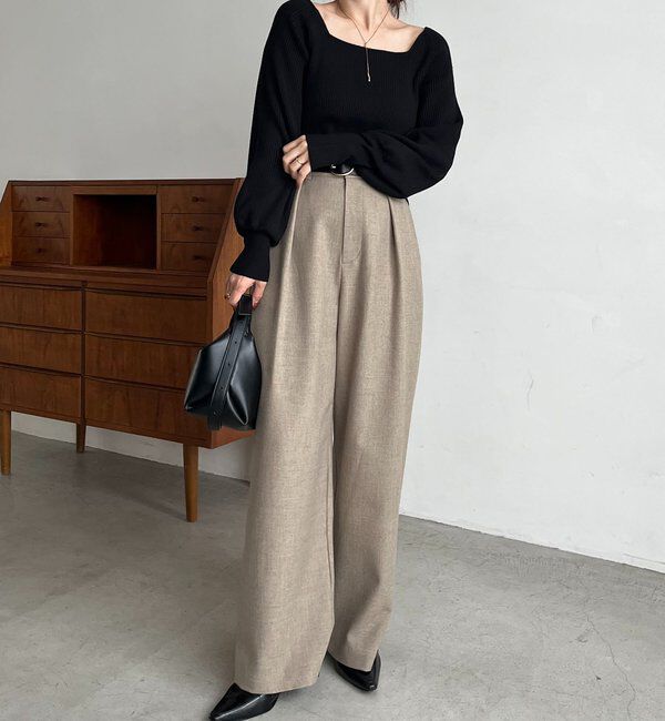  「【低身長サイズあり】アシメベルトSETパンツ」|チノ|