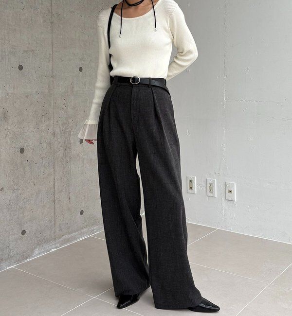  「【低身長サイズあり】アシメベルトSETパンツ」|チノ|