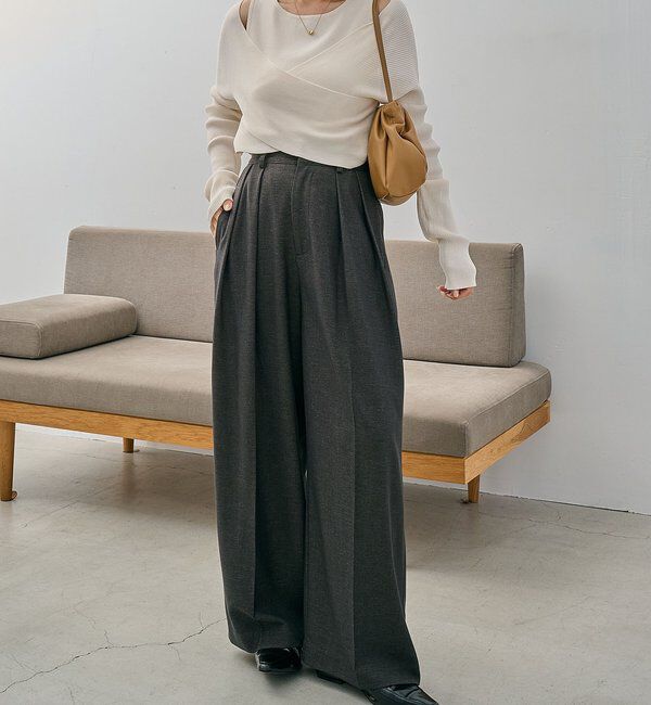  「オフショルクロスレイヤードニット」|ニット・セーター|