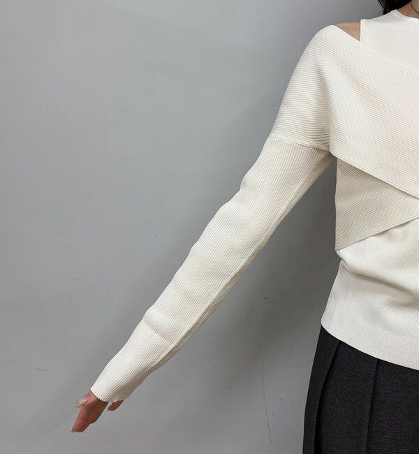  「オフショルクロスレイヤードニット」|ニット・セーター|