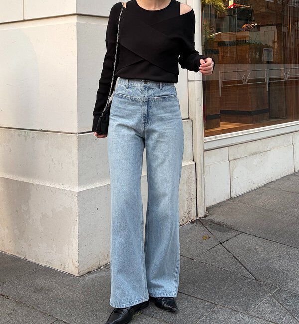  「オフショルクロスレイヤードニット」|ニット・セーター|