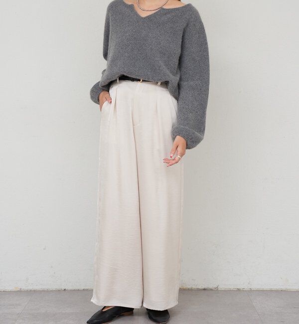  「サテンワイドパンツ」|チノ|