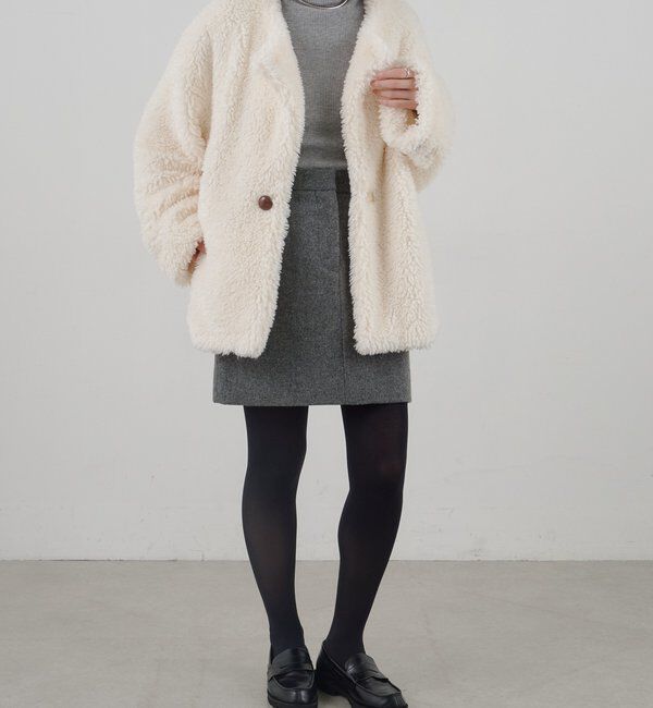  「ノーカラーボアコート」|その他|