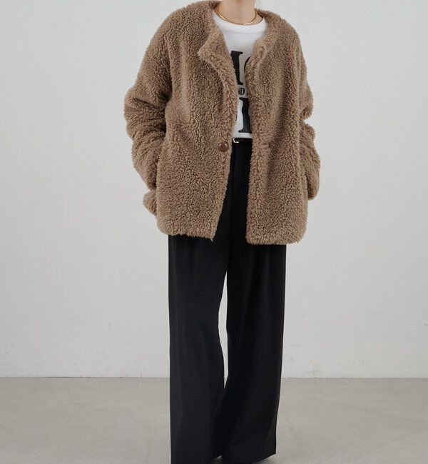  「ノーカラーボアコート」|その他|