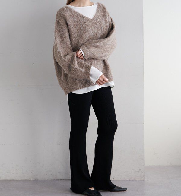 「【4色展開】【着映えニット】シャギーＶネックプルオーバー」|ニット・セーター|