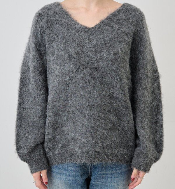  「【4色展開】【着映えニット】シャギーＶネックプルオーバー」|ニット・セーター|