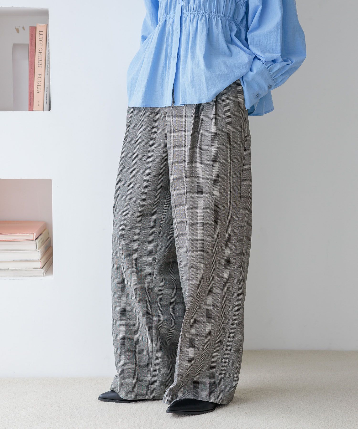 LOWRYS FARM「ラナテックワイドパンツ」|チノ|GRY0