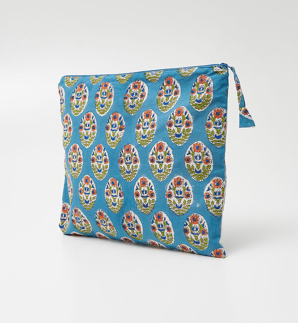 collex「ブロックプリント フラットポーチ」|ポーチ|