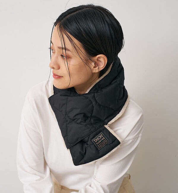collex「【TAION】ミリタリー リバーシブル ダウンマフラー」|マフラー|ブラック系その他1