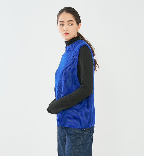 collex「バックレースアップ畔編みベスト」|ベスト・ジレ|