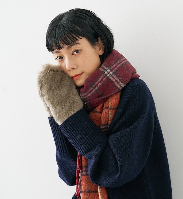 collex「【福田手袋】【タッチパネル対応】ファーミトングローブ」|手袋|グレージュ