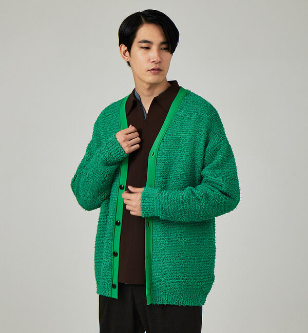 ABAHOUSE「【ツイスティッドニット】オーバーサイズ カーディガン」|カーディガン|エメラルドグリーン