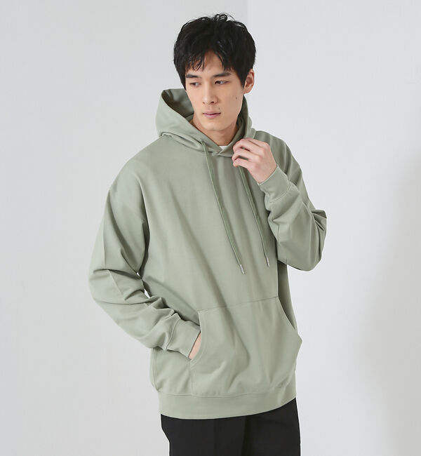 ABAHOUSE「【インバーテッドプリーツ】ダンボール プルオーバー パーカー」|パーカー|グリーン