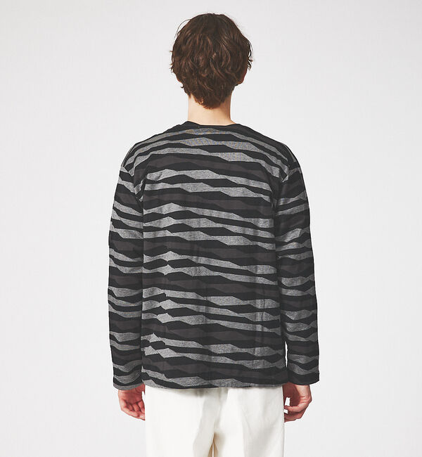 ABAHOUSE「【アンサンブル対応】ウェーブ ボーダー ワンボタン カーディガン」|カーディガン|