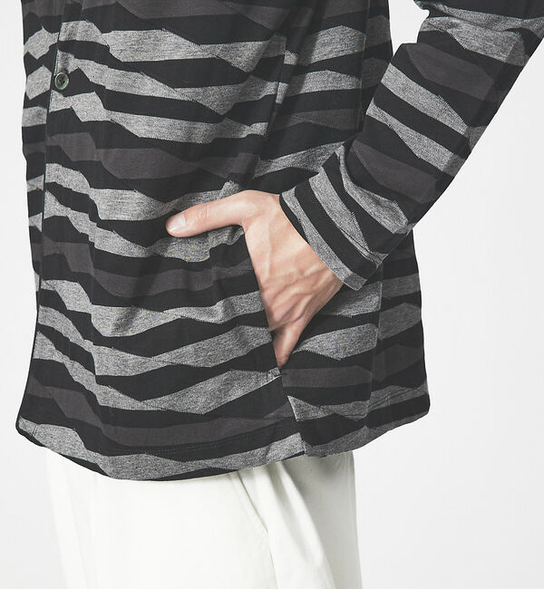 ABAHOUSE「【アンサンブル対応】ウェーブ ボーダー ワンボタン カーディガン」|カーディガン|