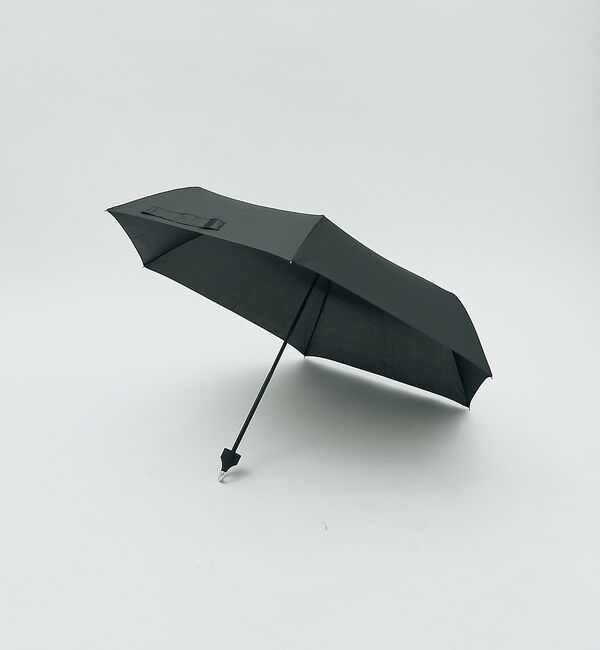 ABAHOUSE「【晴雨兼用】カラビナ式で鞄に引っ掛けられる 親骨55cm 折り畳み傘」|傘|ブラック