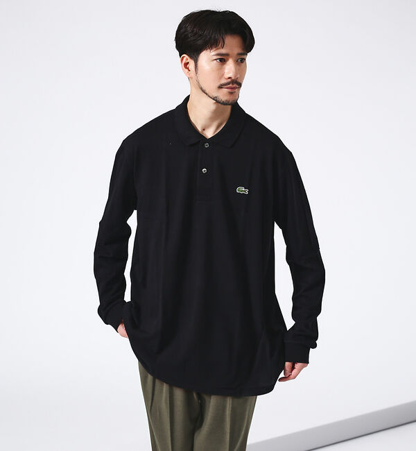 ABAHOUSE「【LACOSTE】ロゴ 長袖ポロシャツ」|ポロシャツ|ブラック