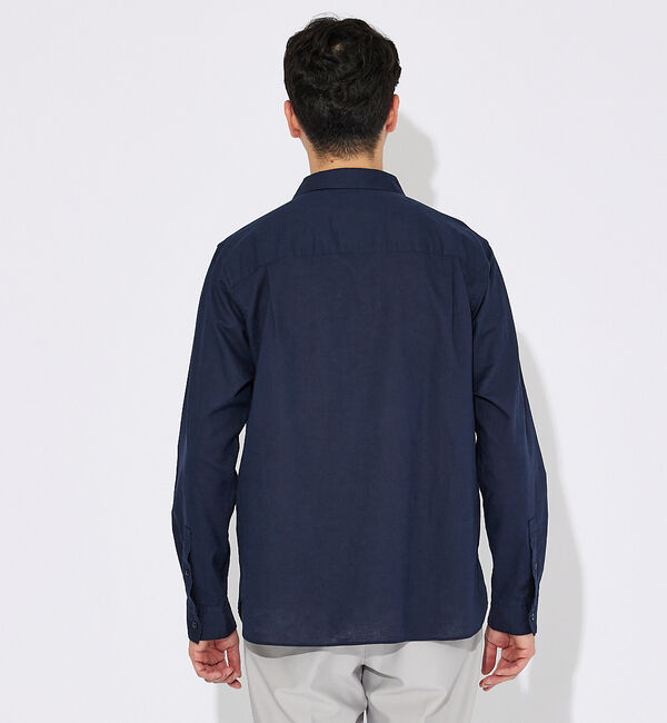 ABAHOUSE「コットンリネン 比翼 プルオーバーシャツ」|シャツ・ブラウス|