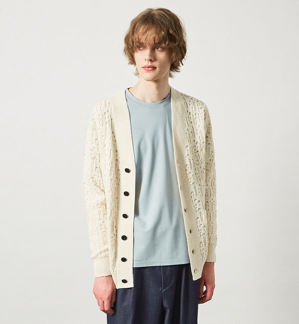 ABAHOUSE「【スカシ柄】インディゴヤーン接結カーディガン」|カーディガン|