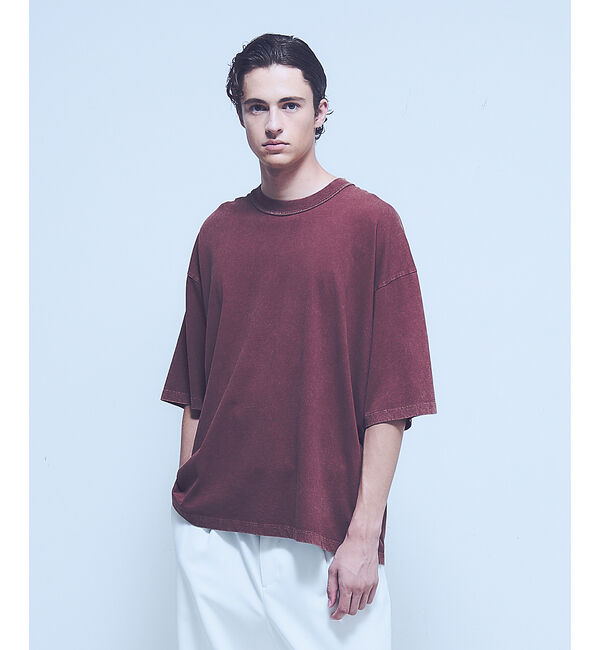 ABAHOUSE「【ヴィンテージ加工】パウダーウォッシュ 半袖Tシャツ / オーバーサイズ」|Tシャツ・カットソー|