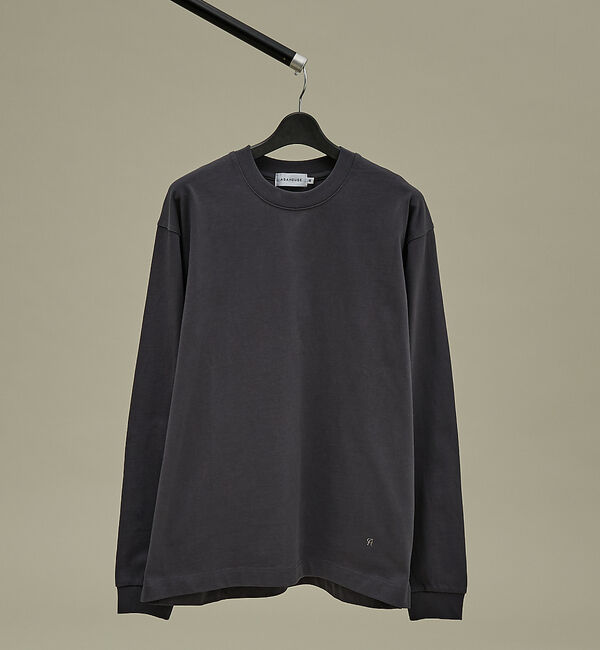 ABAHOUSE「ワンポイント刺繍　クルーネック長袖Tシャツ」|Tシャツ・カットソー|チャコールグレー