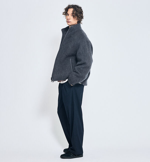 ABAHOUSE「ウール&times;モヘア シャギー スタンドカラーブルゾン」|ブルゾン・スタジャン|