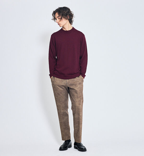 ABAHOUSE「Pure Merino ハイゲージモックネック ニット プルオーバー」|ニット・セーター|