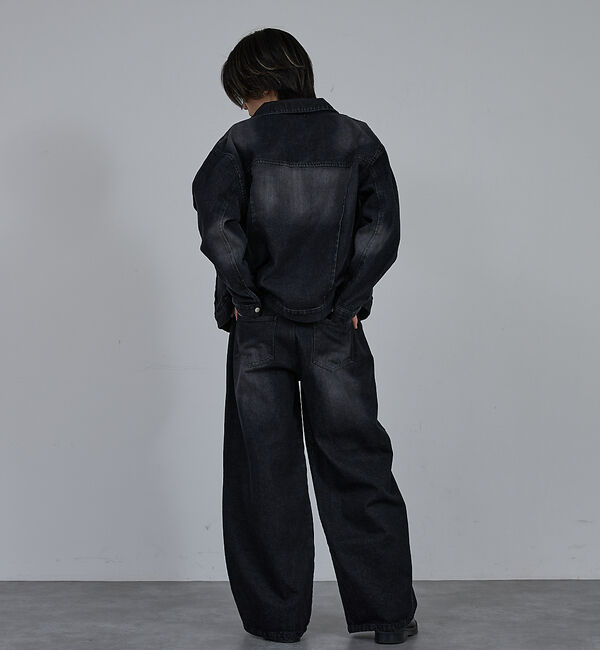 ABAHOUSE「【AH ABAHOUSE】ブラスト ワイドバギー デニムパンツ / セットアップ」|デニム|