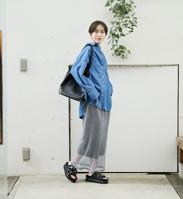 Rouge vif「針抜きリブシアーメタリックニットスカート」|スカート|