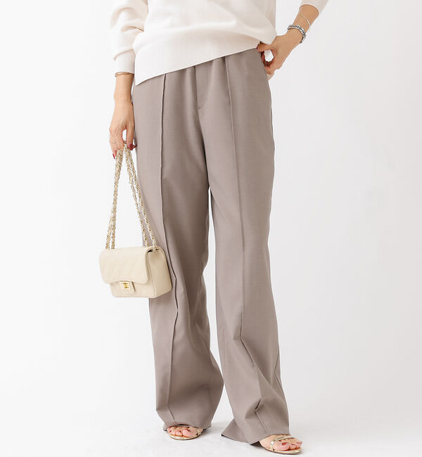 Rouge vif「ウールライクイージーストレートパンツ」|その他|ベージュ