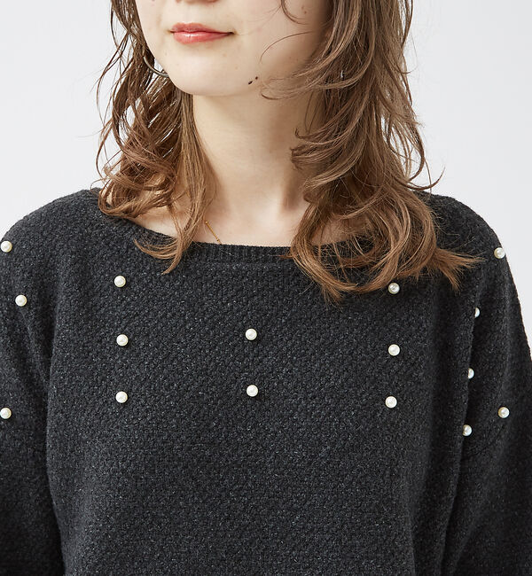 Rouge vif「【一部店舗限定】ビジューニットプルオーバー」|ニット・セーター|