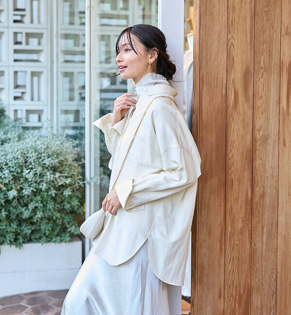 Rouge vif「とろみレーヨンオーバーサイズシャツ」|シャツ・ブラウス|