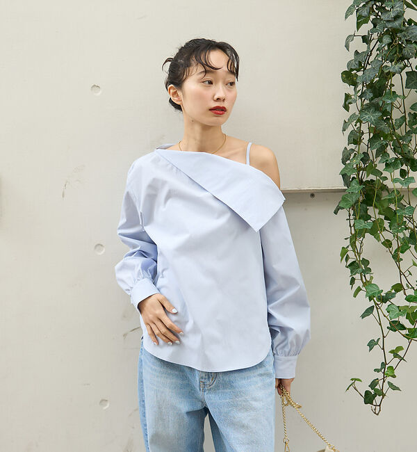 Rouge vif「【一部店舗限定】アシメオフショルブラウス」|シャツ・ブラウス|