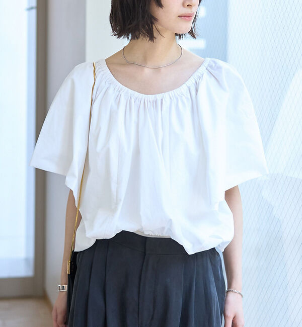 Rouge vif「シルク混コットンフォルムブラウス」|シャツ・ブラウス|ホワイト