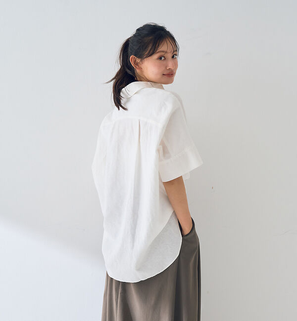 Rouge vif「麻混変形フォルムシャツ」|シャツ・ブラウス|