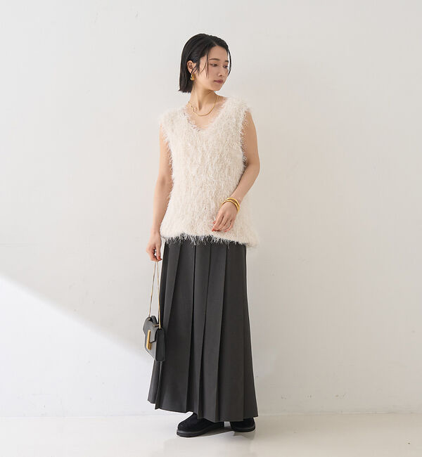 Rouge vif「コンビフェザーニットベスト」|ニット・セーター|