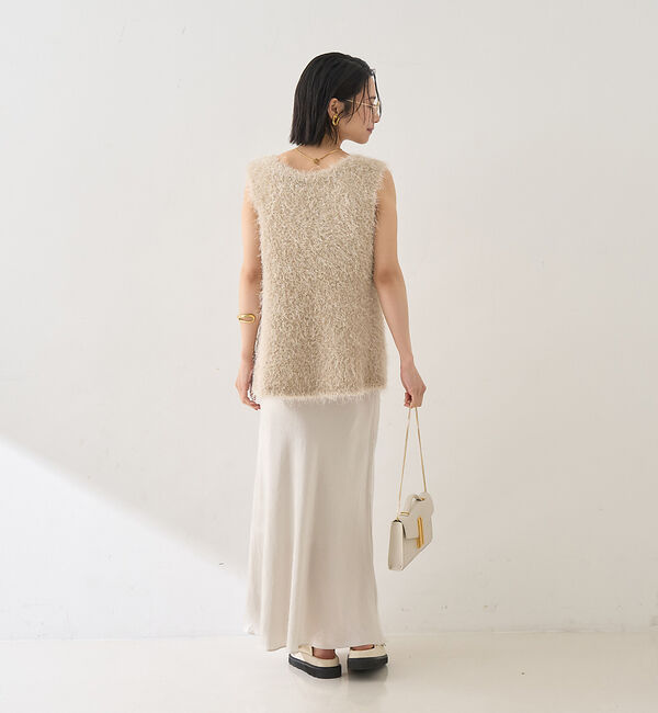 Rouge vif「コンビフェザーニットベスト」|ニット・セーター|