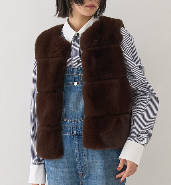 Rouge vif「エコファージレ」|ダウンベスト・ベスト|ブラウン